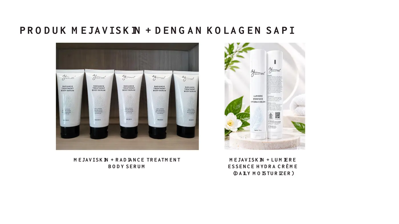 Produk Mejavi Skin+ dengan kandungan kolagen sapi